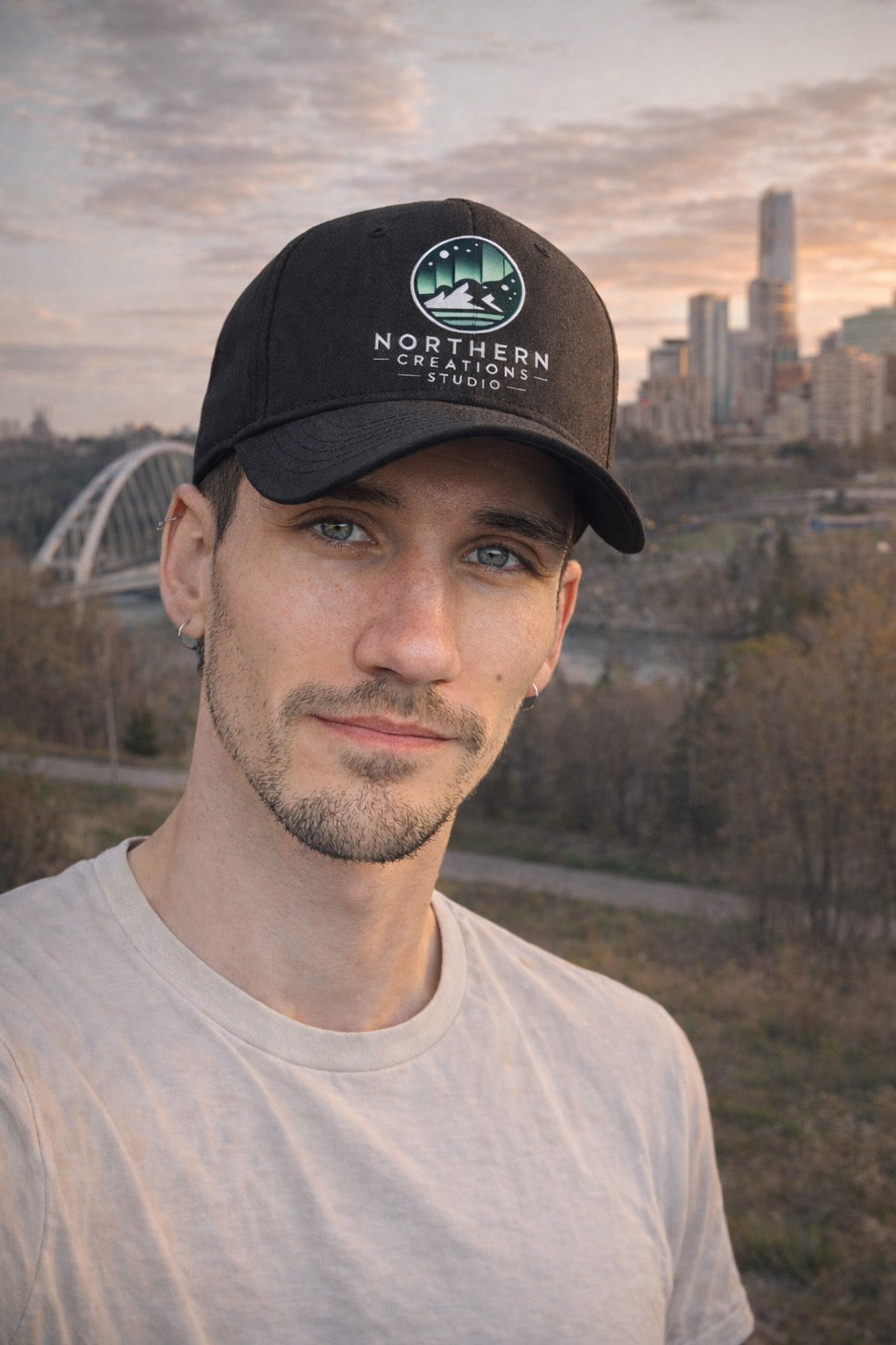 Northern Creations Studio Low-Profile Baseball Cap — Minimal Aurora Logo Hat