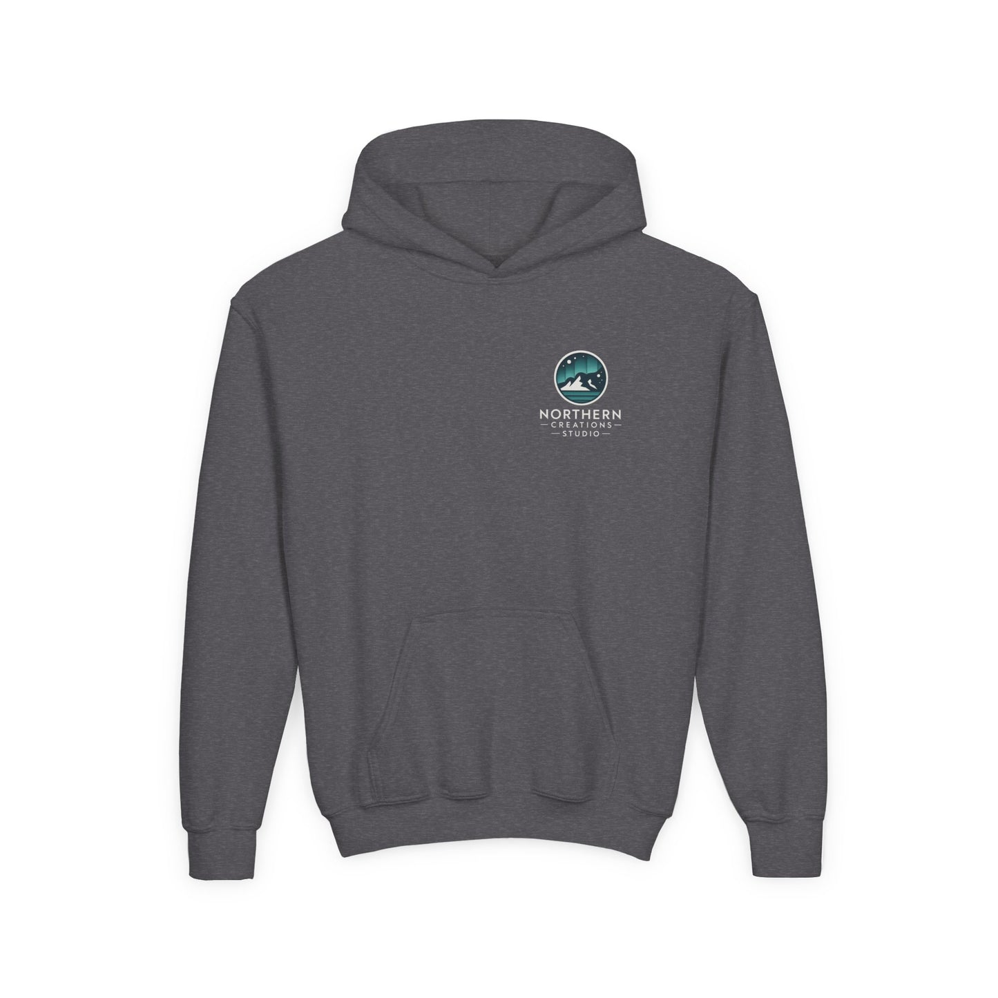 Youth Hoodie — Northern Creations Studio Logo Sweatshirt (Aurora Mountain Design)
