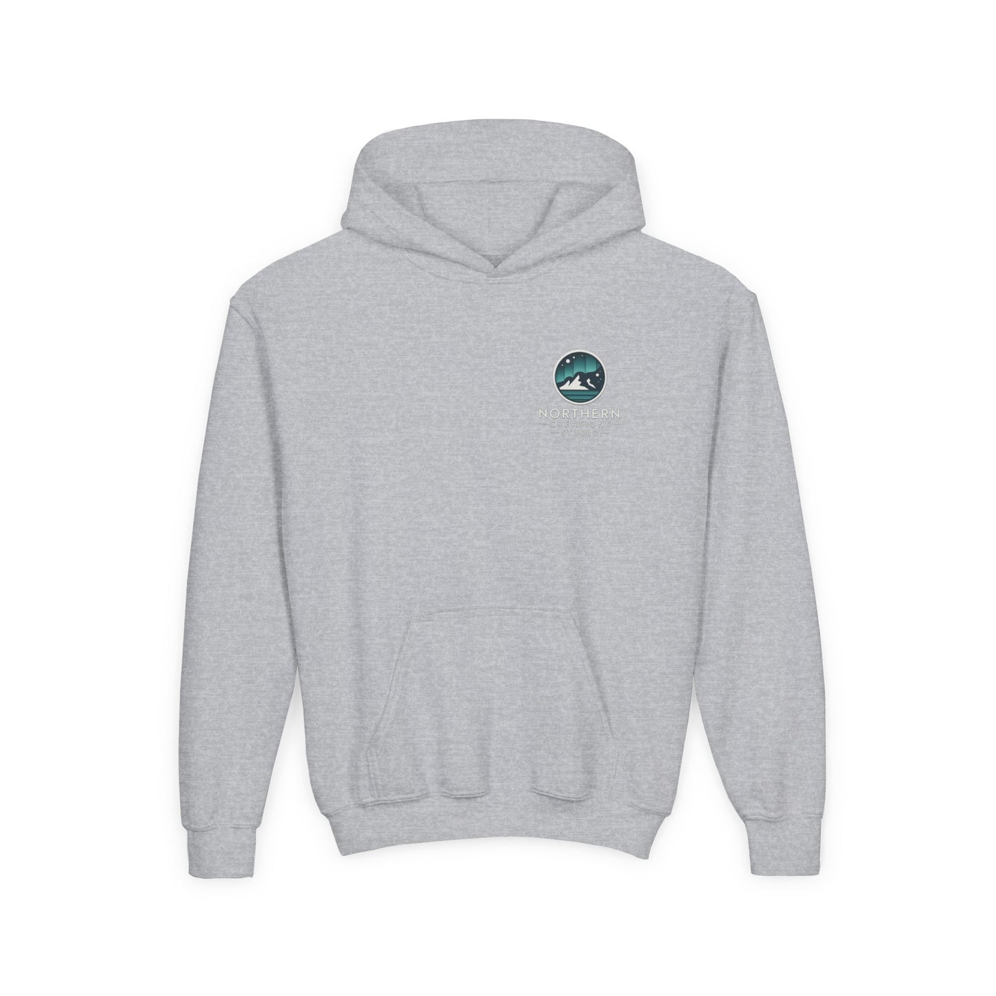 Youth Hoodie — Northern Creations Studio Logo Sweatshirt (Aurora Mountain Design)