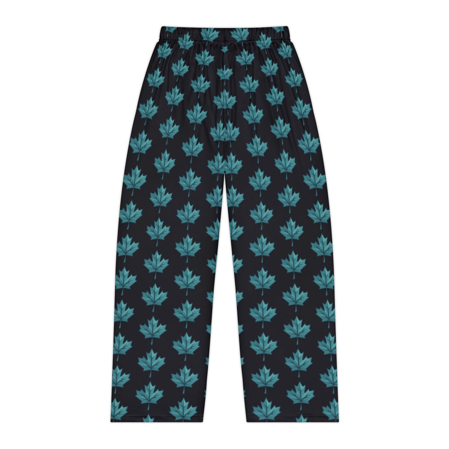 Women's Pajama Pants — Teal Maple Leaf Pattern Loungewear