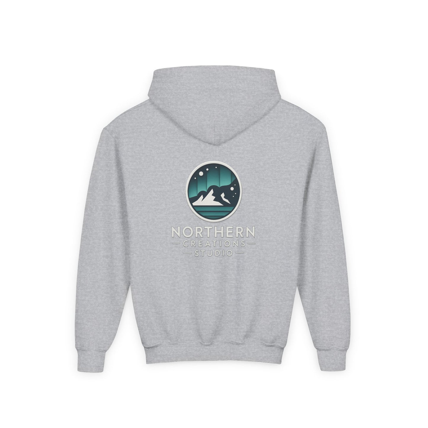 Youth Hoodie — Northern Creations Studio Logo Sweatshirt (Aurora Mountain Design)