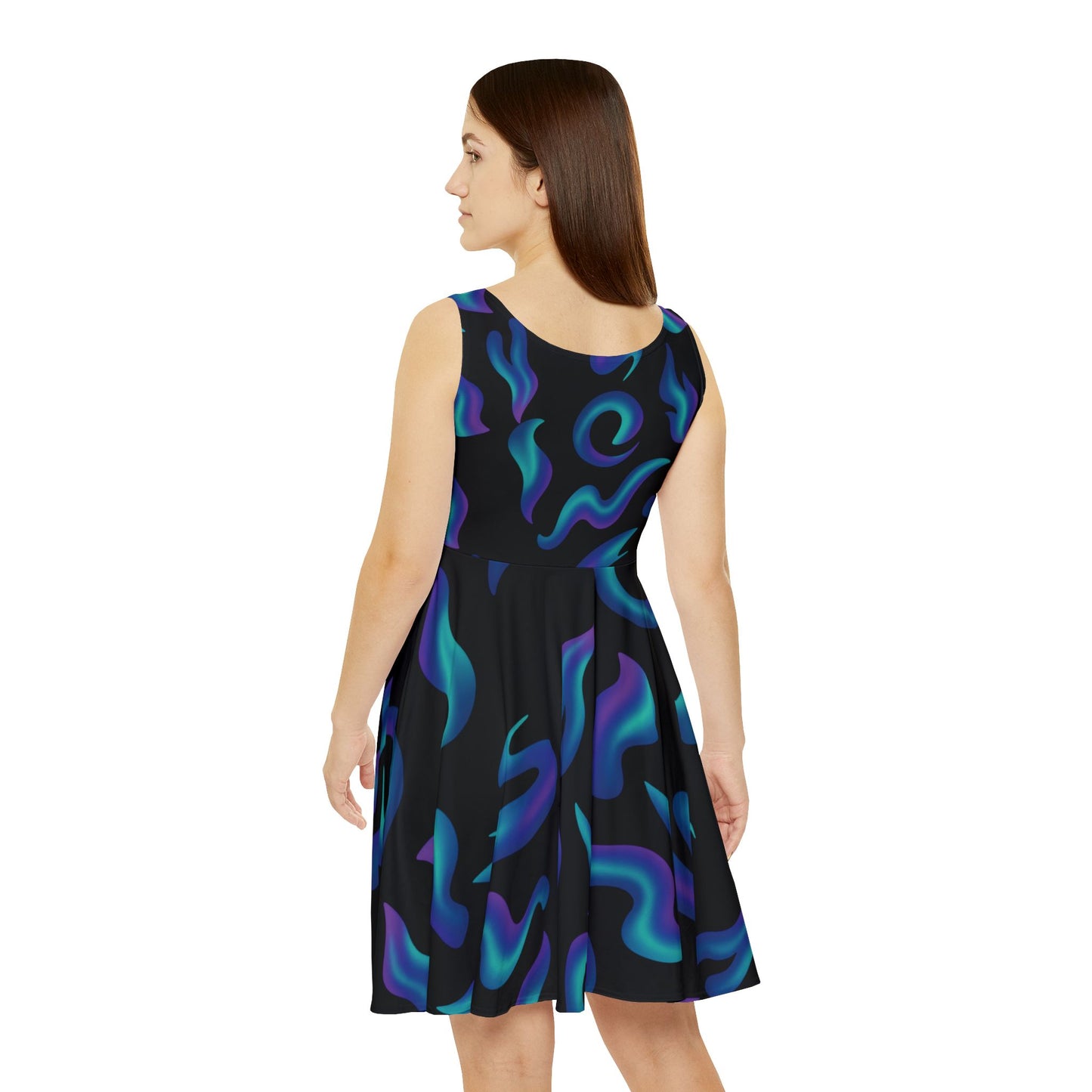 Abstract Northern Lights Skater Dress
