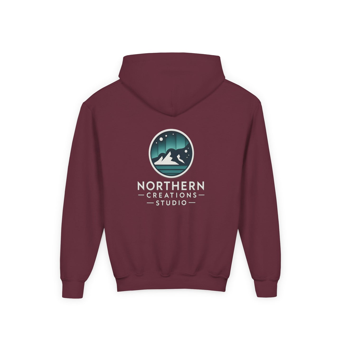 Youth Hoodie — Northern Creations Studio Logo Sweatshirt (Aurora Mountain Design)
