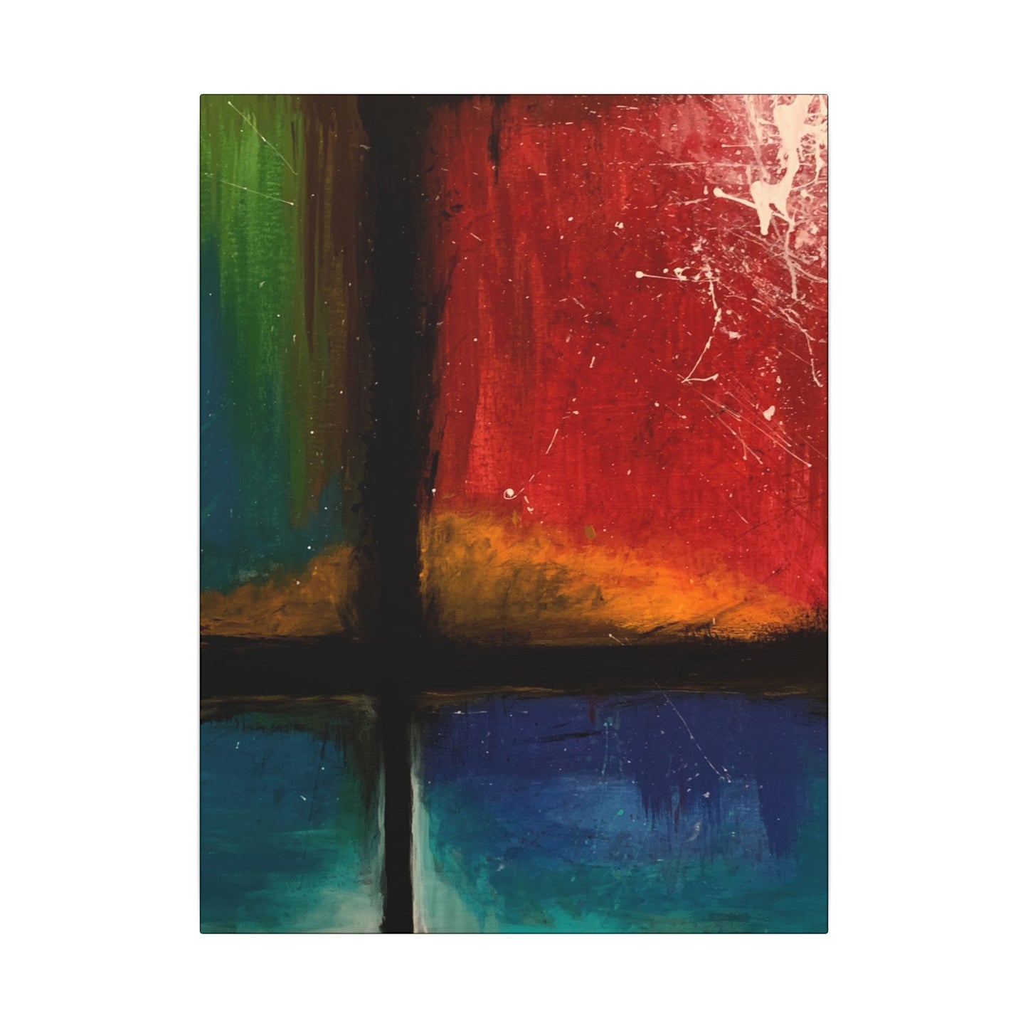 Abstract Windowpane Canvas Print — Colorful Modern Wall Art