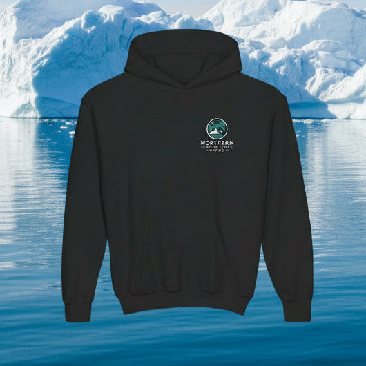 Youth Hoodie — Northern Creations Studio Logo Sweatshirt (Aurora Mountain Design)