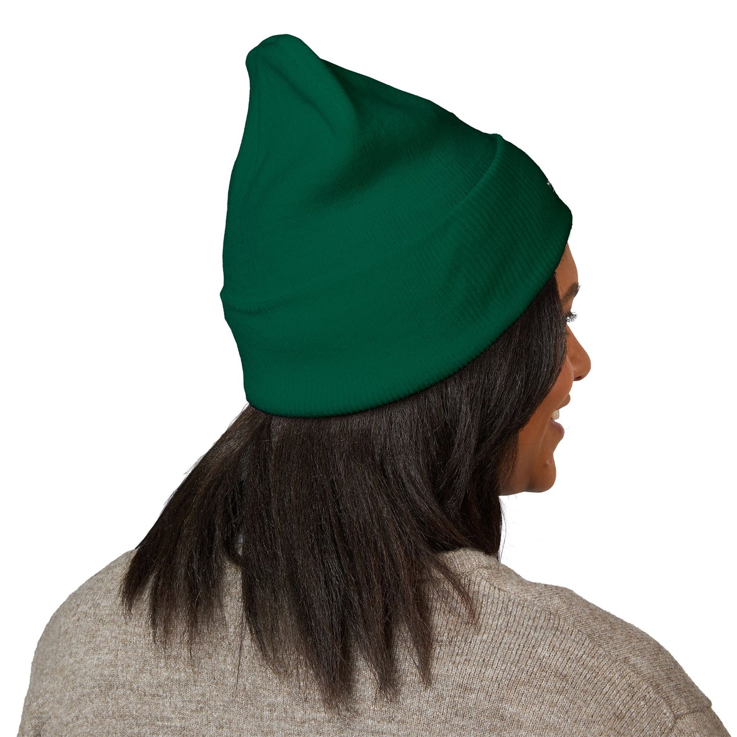 Embroidered Globe Cuffed Beanie — Sustainable Earth Logo Winter Hat