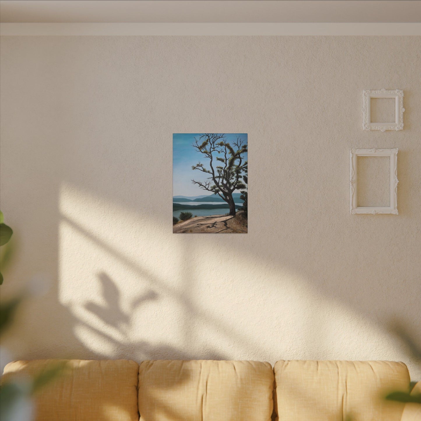 Coastal Tree Matte Canvas Print — Serene Ocean View Wall Art
