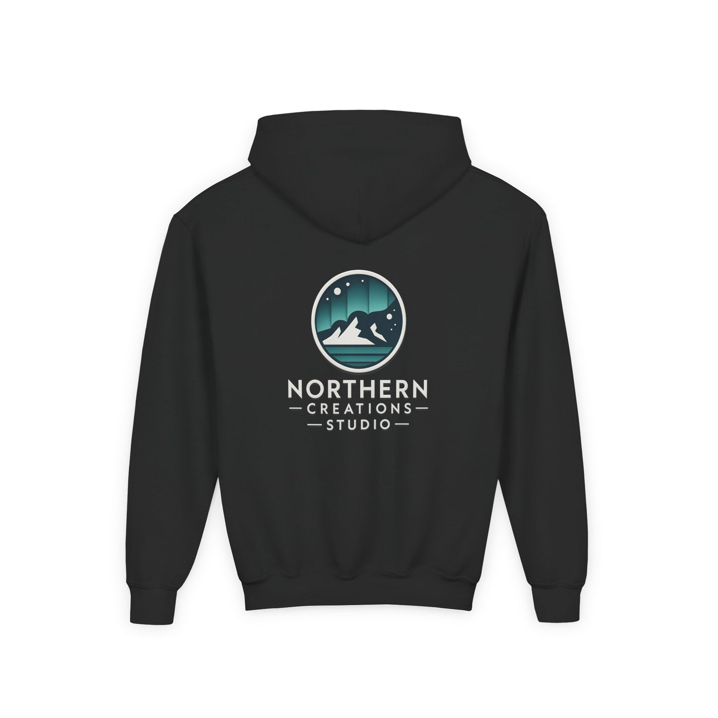 Youth Hoodie — Northern Creations Studio Logo Sweatshirt (Aurora Mountain Design)