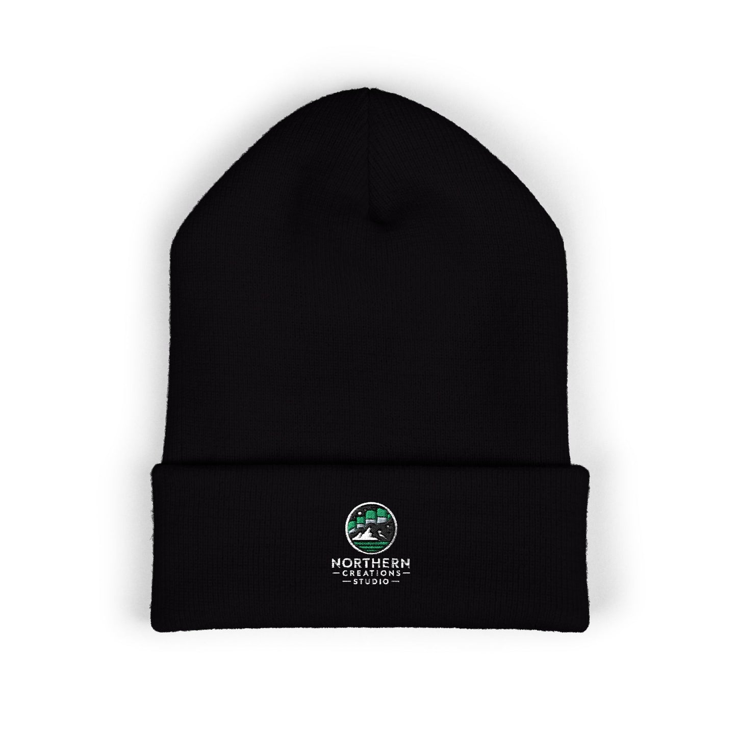 Embroidered Globe Cuffed Beanie — Sustainable Earth Logo Winter Hat