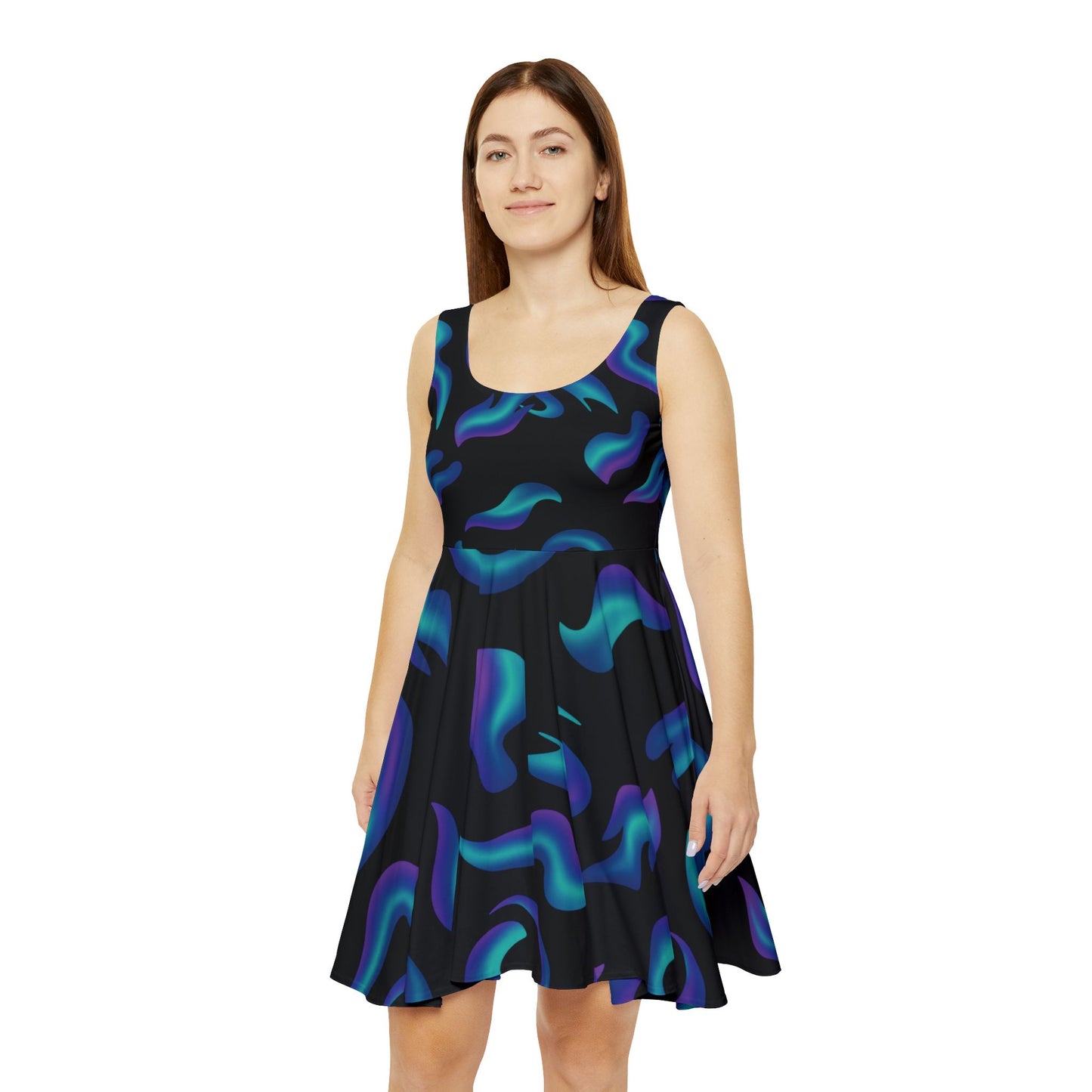Abstract Northern Lights Skater Dress