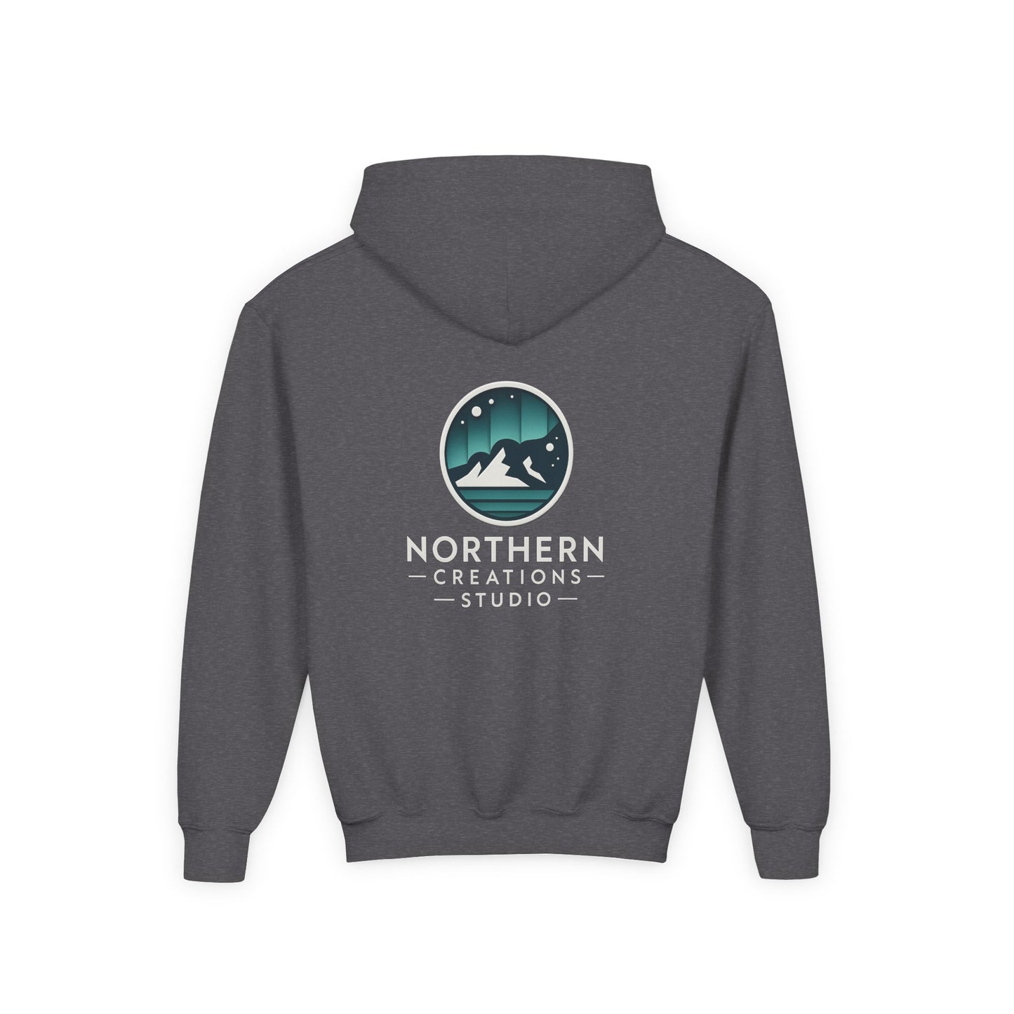 Youth Hoodie — Northern Creations Studio Logo Sweatshirt (Aurora Mountain Design)