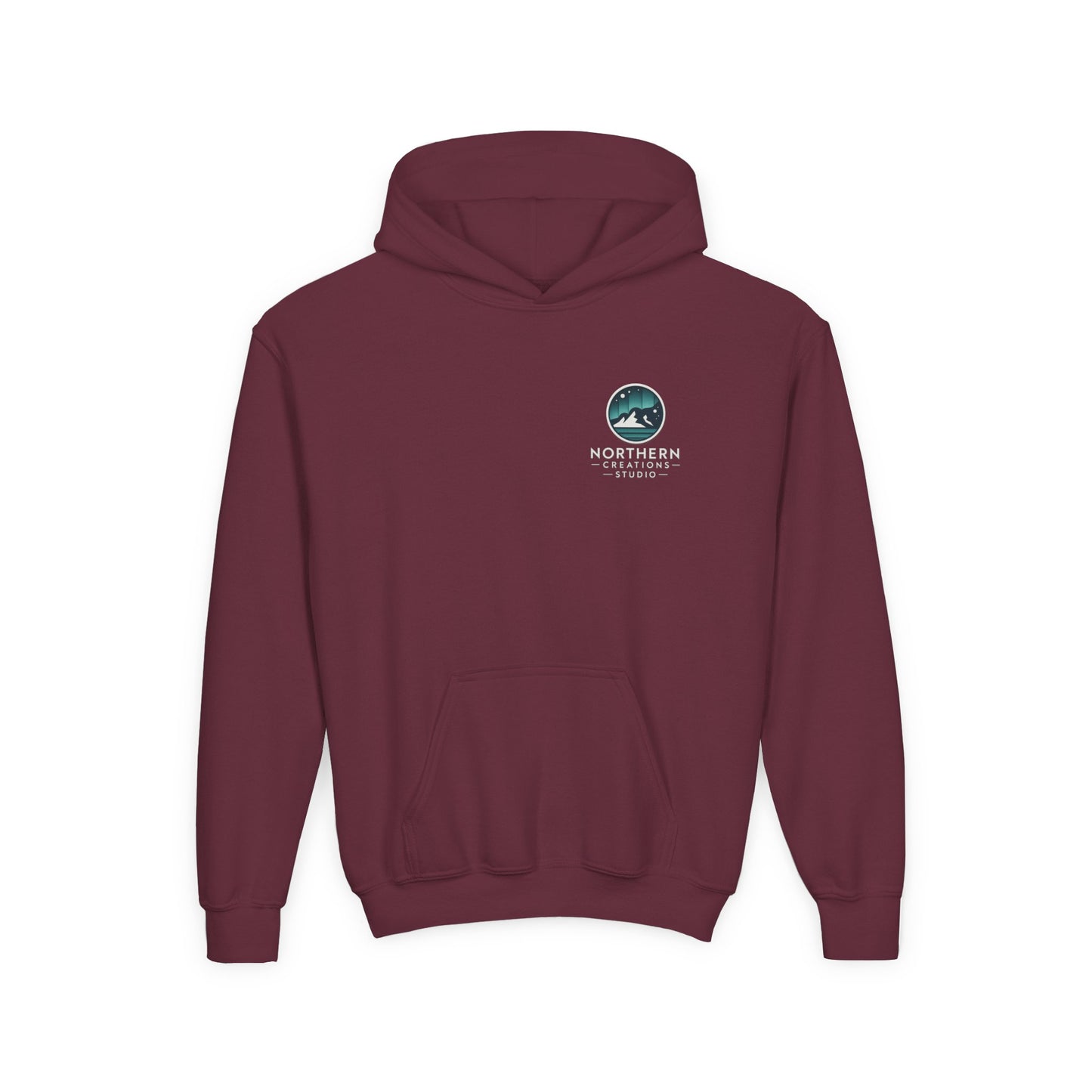 Youth Hoodie — Northern Creations Studio Logo Sweatshirt (Aurora Mountain Design)