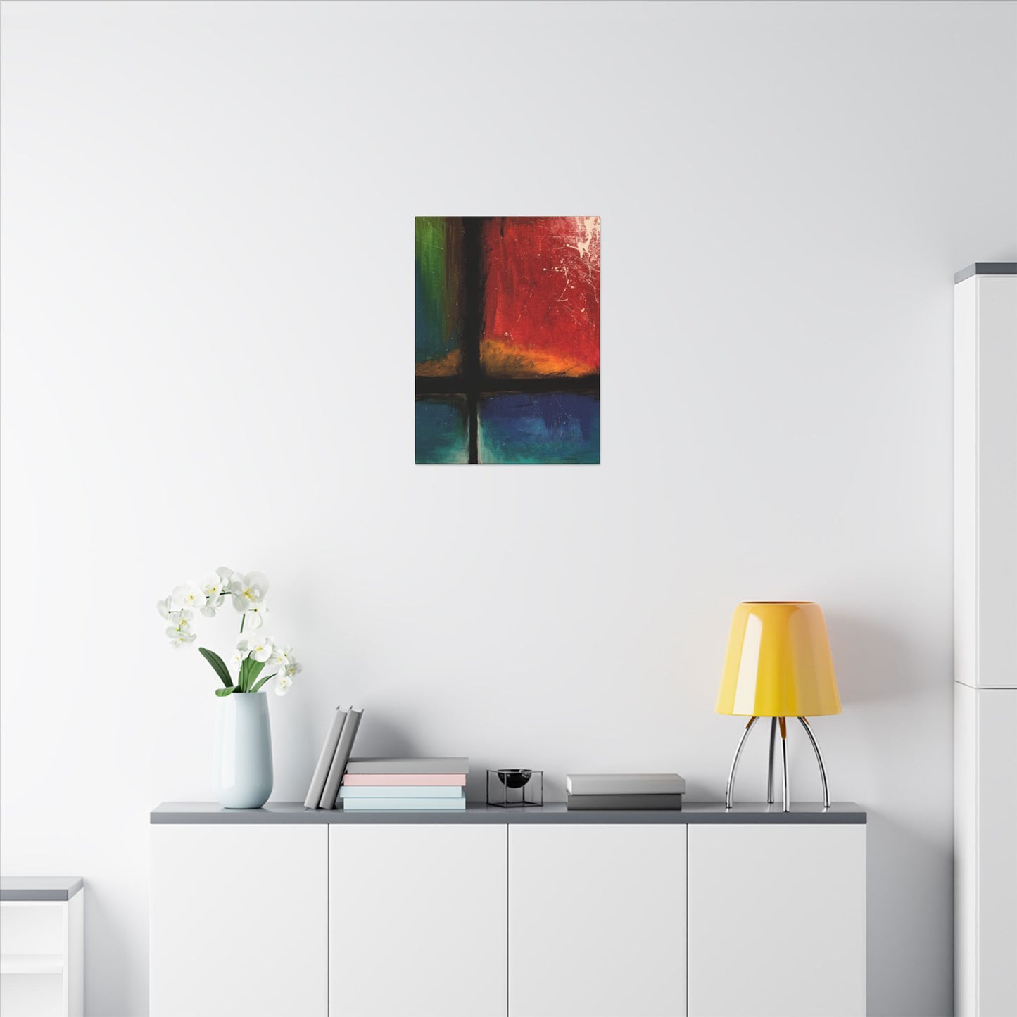 Abstract Windowpane Canvas Print — Colorful Modern Wall Art