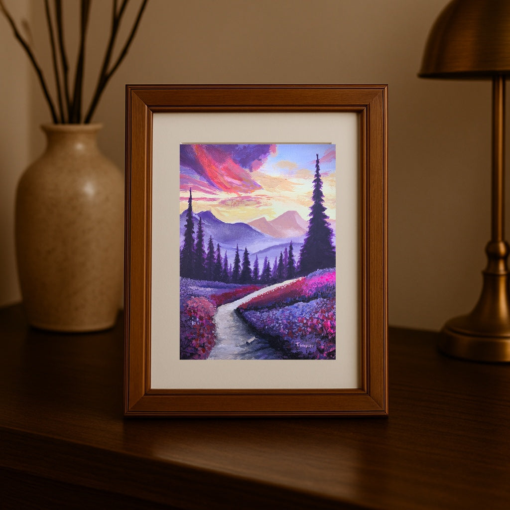 " Lavender Skies, Crimson Dreams "